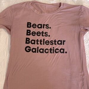“Office” Fans Tee - Bears, Beets, Battlestar Galactica.